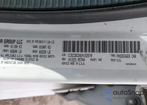 2014 Chrysler 200 Limited from USA, damaged, VIN 1C3CCBCGXEN152570